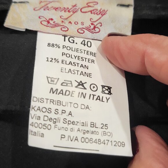 Twenty Easy Kaos Made in Italy Black Midi Skirt Size 4 - Picture 2 of 4